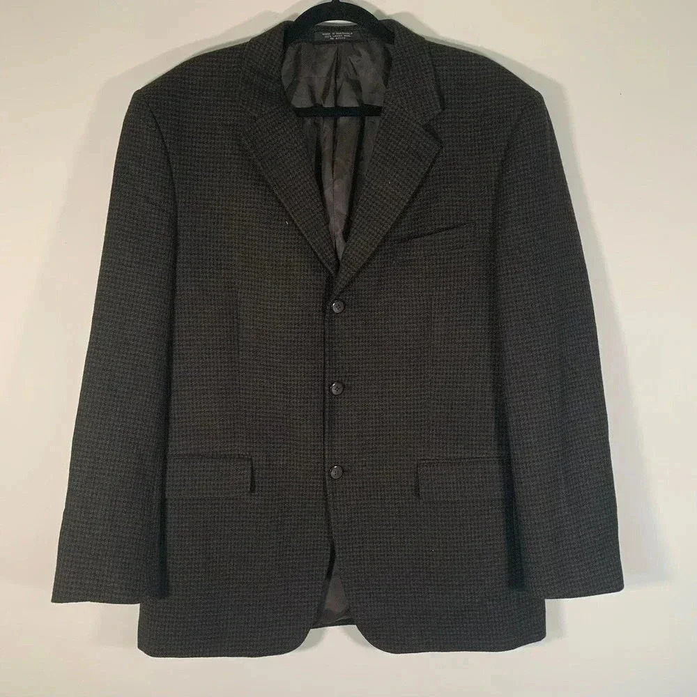 Jones New York Suit Jacket Men’s R41 Brown 100% Lambs Wool 3 Button